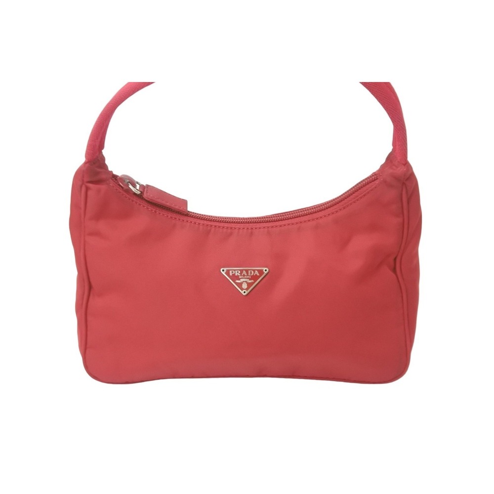 Prada Nylon Hobo Hobo One Shoulder Logo Handbag Red Bag Triangle